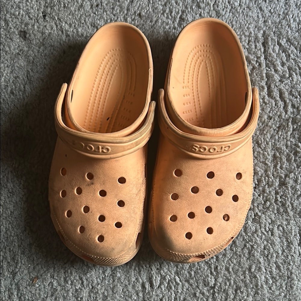 CROCS Orange Sandals with Ventilation Holes and Textured Footbed